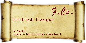 Fridrich Csongor névjegykártya
