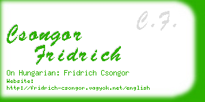 csongor fridrich business card